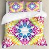Mandala Duvet Cover Set Boho Style Ethnic Colorful Spring Garden Themed Multicolor Polyester Bedding Set Double Queen King Size