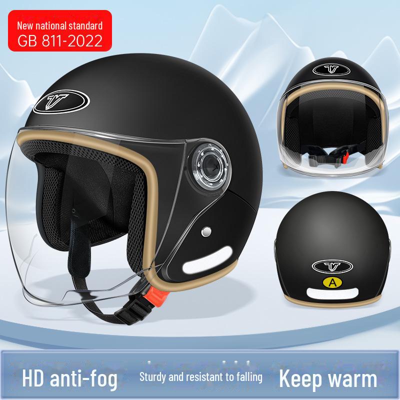 3C Certified Electric Motorcycle Helmet: Unisex Half Helmet for All Seasons, Provides Summer Ventilation and Winter Warmth