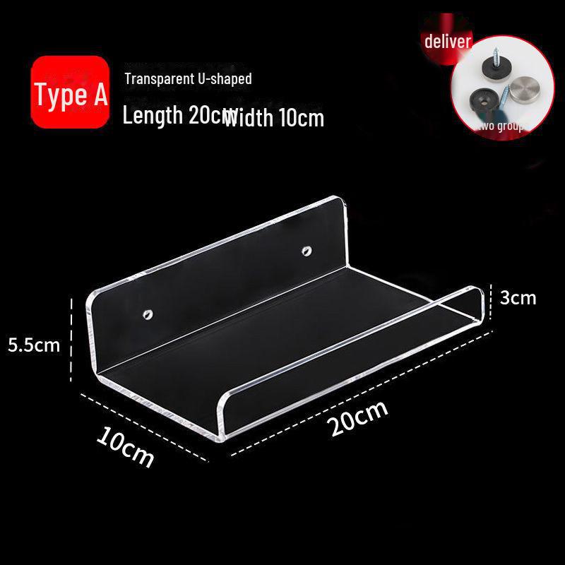 Прозрачный акриловый U-образный настенный стеллаж для хранения вещей для кухни и ванной комнаты