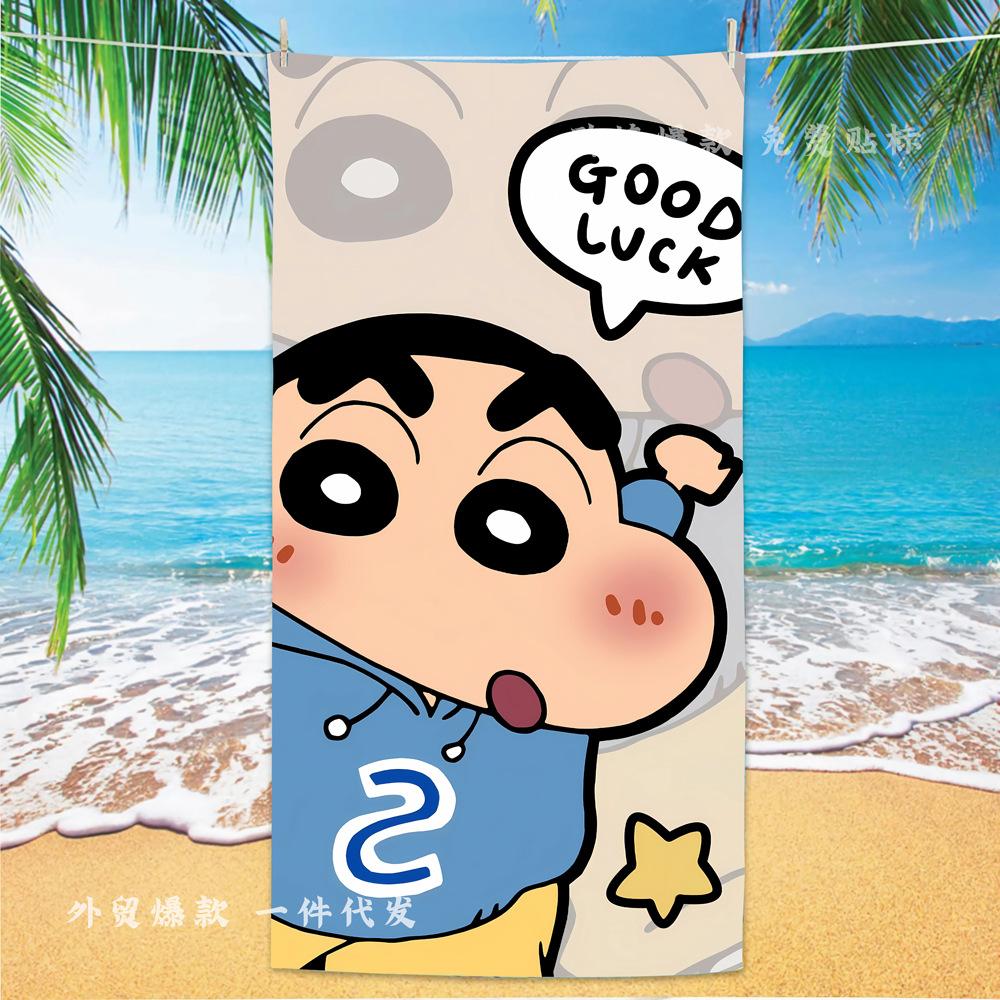 Extra Large Kids Quick Dry Bath Towel Cartoon Character Digital Print Double Sided Flannel Microfiber Beach Towel