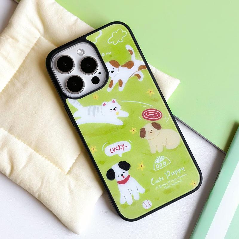 Zhitai Frosted Black Cartoon Case for iPhone 13 Pro/14/15/16 Pro Max