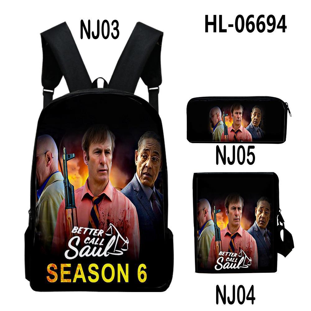 Креативный Популярный Better Call Saul 3D Печать 3 шт./Набор ученический Школьные сумки Ноутбук Ежедневный рюкзак Рюкзак Наклонная сумка через плечо Пенал