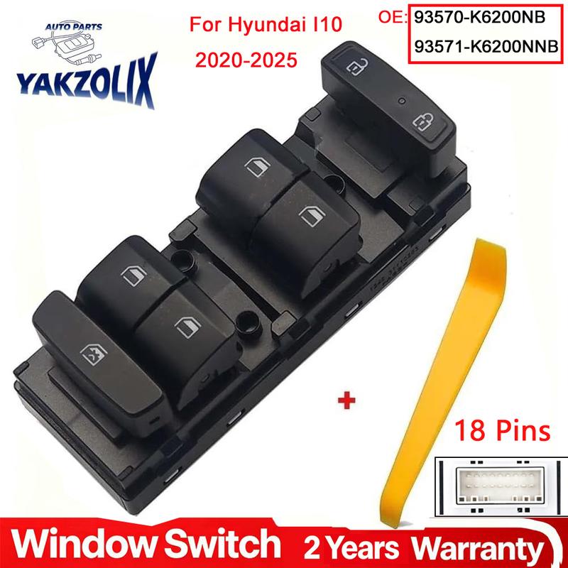 For Hyundai I10 2024 2025 Left Hand Driver Power Window Switch Lifter Button 93570-K6200NB 93571-K6200NNB