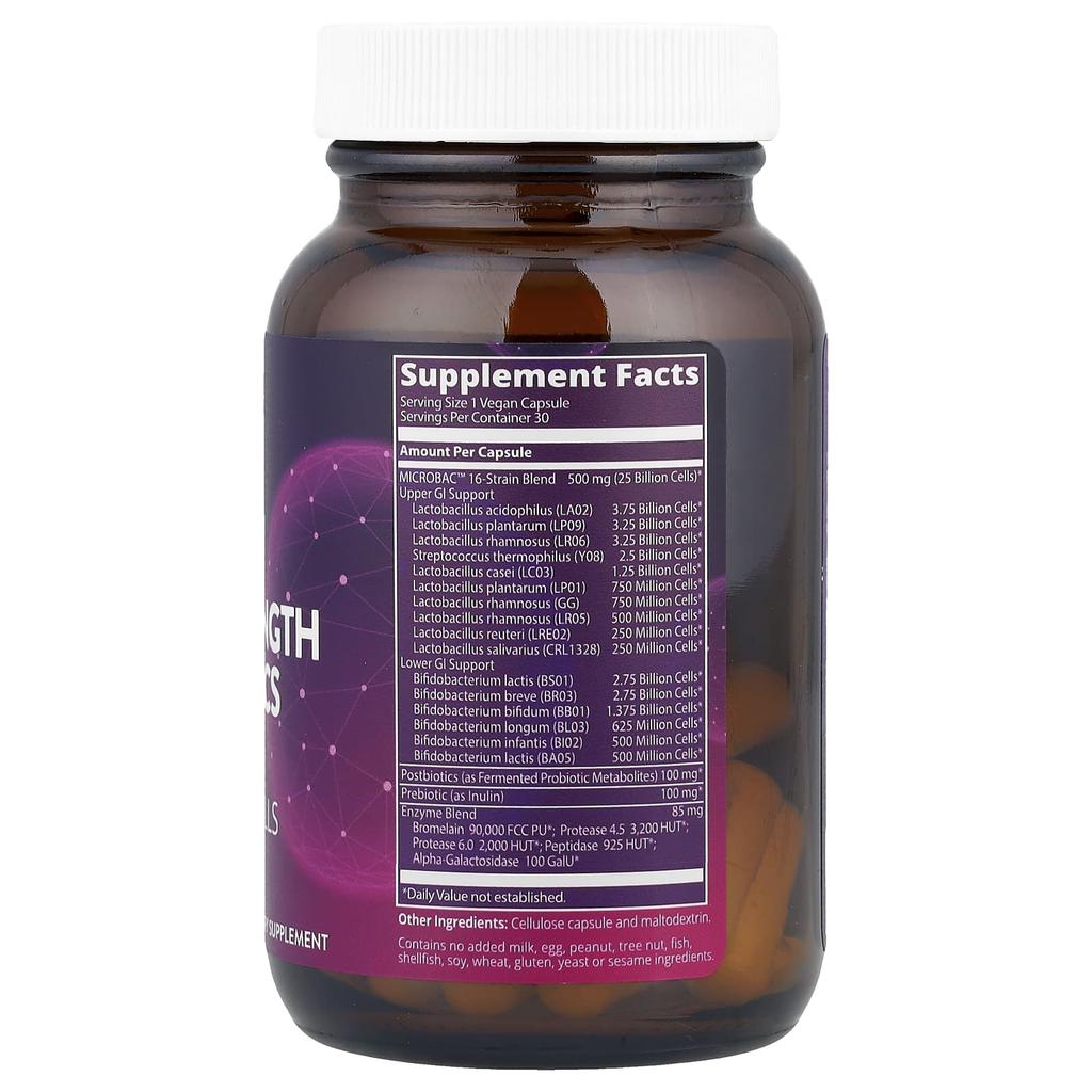 Nutrition, Пробиотик повышенной силы, 25 миллиардов активных культур, 30 растительных капсул