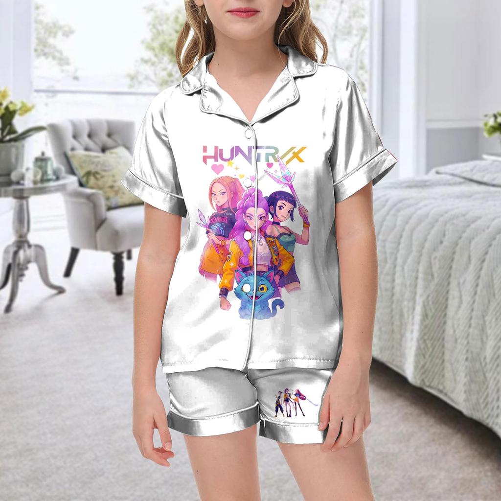 Детская домашняя одежда Пижамный комплект Топ с коротким рукавом Шорты Комплект из двух предметов Верхняя одежда Игровой кардиган Одежда