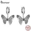 Женские серьги-капли BAMOER из стерлингового серебра 925 пробы с изысканным узором и бабочкой, изящные ювелирные изделия