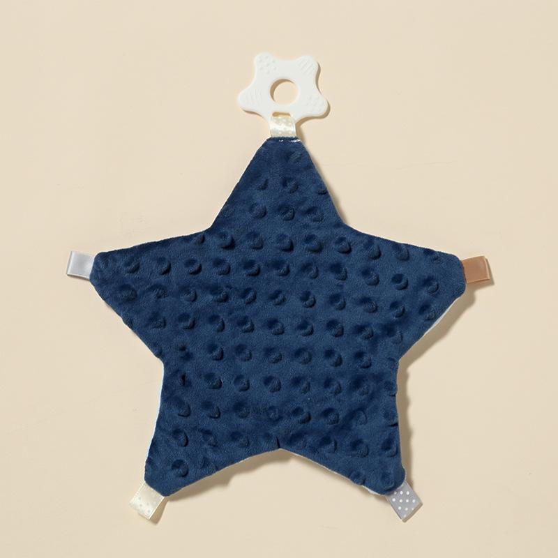 Baby Soothing Towel Teether Plush Toy Soft Bean Fleece Sleeping Hand Puppet for Infants