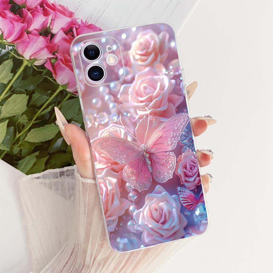 Transparent Case For iPhone 11 Cover New Fashion Flower Butterfly Soft Silicone Slim Bumper For iPhone 11 Pro Max iPhone11 Shell