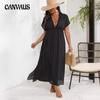 Women's Long Dresses Beach Cover-Ups Plus Size Split Deep V Backless Waist Cover Up