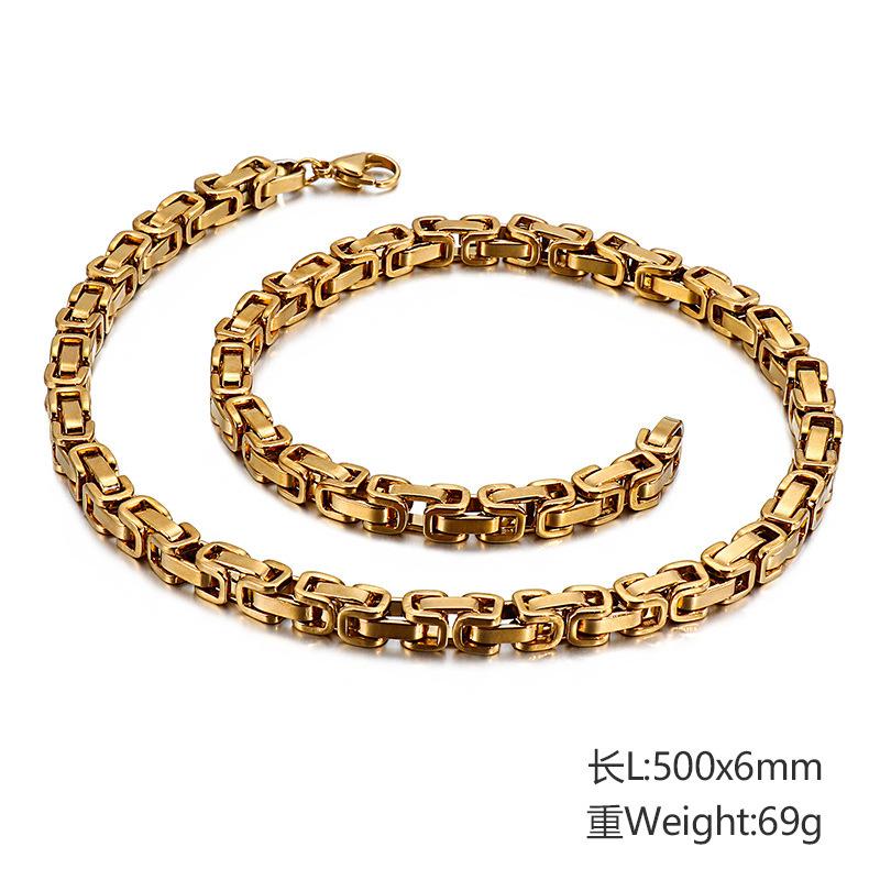 Trendy Back Chain Necklace, Personalized Domineering Men'S Imperial Chain Hip-Hop Jewelry Accessories