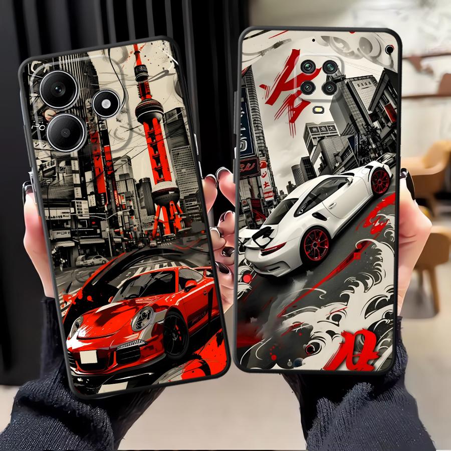 Мультяшный ретро-автомобиль Чехол для телефона для Xiaomi Redmi Note 14 12 11 A3 10 12C 13C 13 Pro Plus K80 9 8 7 14C A1 A4 A5 A2 A1 K40