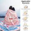 1pc Heart Swirl Outdoor Flannel Blanket Soft Warm All-Season Throw for Sofa Bed Car Camping Office, Cozy Gift Idea1258S