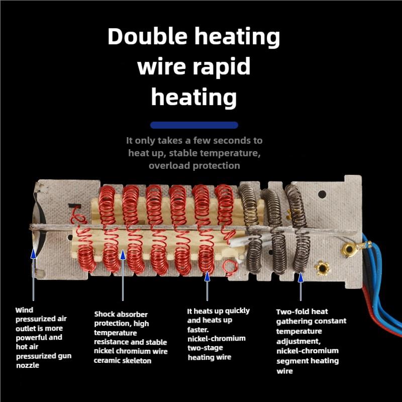 2000 Вт Тепловой фен Профессиональный промышленный фен горячего воздуха Воздушный фен для пайки Термофен Паяльная станция Инструмент для упаковки в термоусадочную пленку