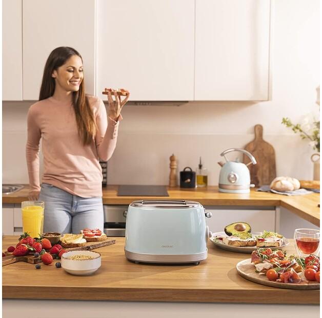 Toaster Cecotec 03208 Toast & Taste Vintage 800 Blue