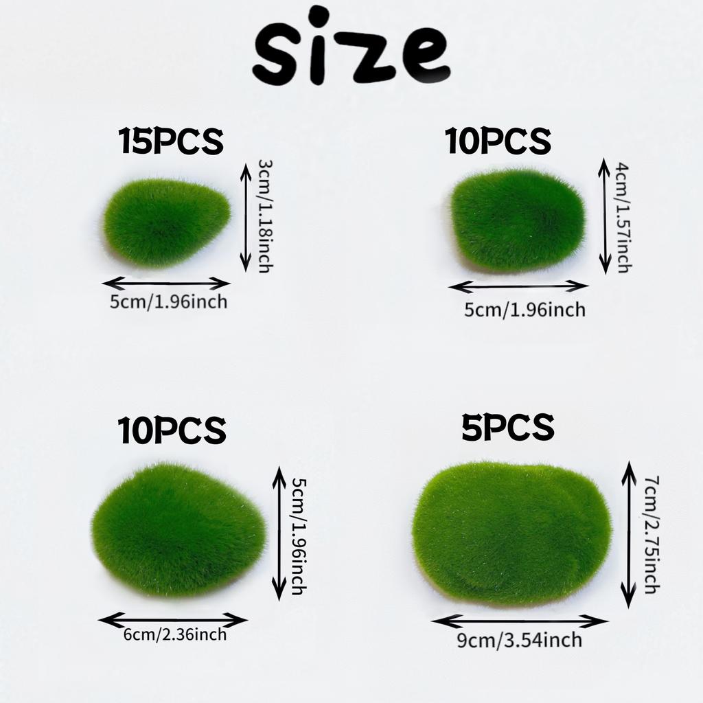40 шт. искусственных шариков из мха, искусственная зелень из микрофибры, декоративные камни для домашнего декора, ваз и столов, украшений для кашпо, декора для вечеринок