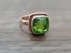 Green Peridot 925 Sterling Silver Rose Gold Fill Ring Jewelry, Handmade Gift Ring