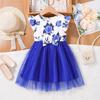 Girls Sweet Dress Summer Children Floral Princess Cake Dress