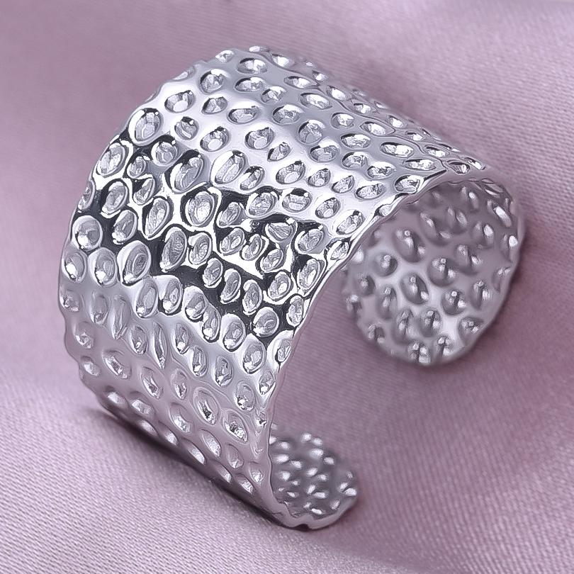 Массивное Неровное Широкое Кольцо Открытое Кольцо из Нержавеющей Стали Для Женщин Мужчин Аксессуары Индийские Украшения Винтажное Кольцо на Палец Bague Femme Подарок