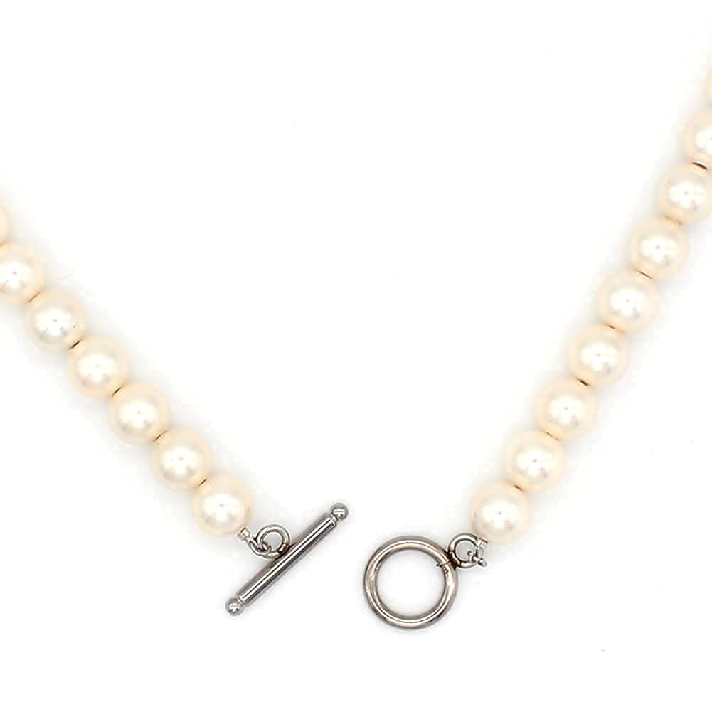 Магазин Сделано в Японии Бесполый жемчуг Ракушка Жемчуг Металл Гипоаллергенный jen01 7 мм 45 см [Ювелирные изделия M] Ожерелье, каминное, простое, мужское, женское,