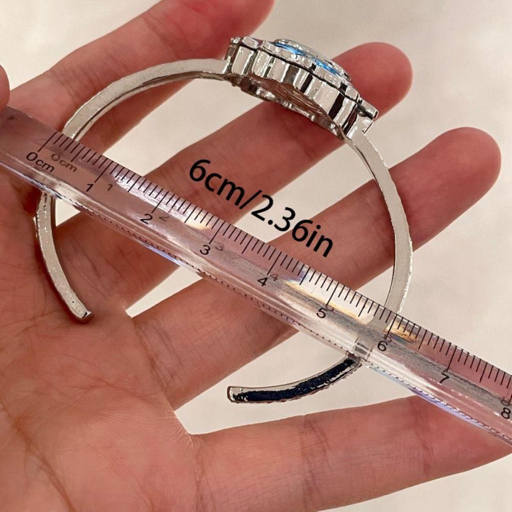 Silver Exaggerated Open Bangle Metal Geometric Cuff Bangles Demon's Eye Bracelets Girls Gift
