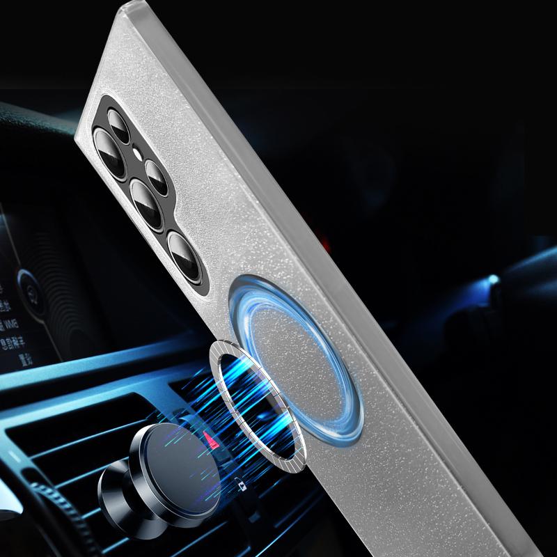 Магнитный чехол Magsafe 360° Полная защита Градиентный Блестящий С передней пленкой для телефона Samsung S25 Ultra S23 S22 S24 Ultra Plus