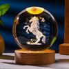 Декор хрустальный шар USB-питание Настольная декоративная лампа Фигурка лошади Светящийся хрустальный шар Для кафе Детские комнаты Столешницы Спальни Гостиная