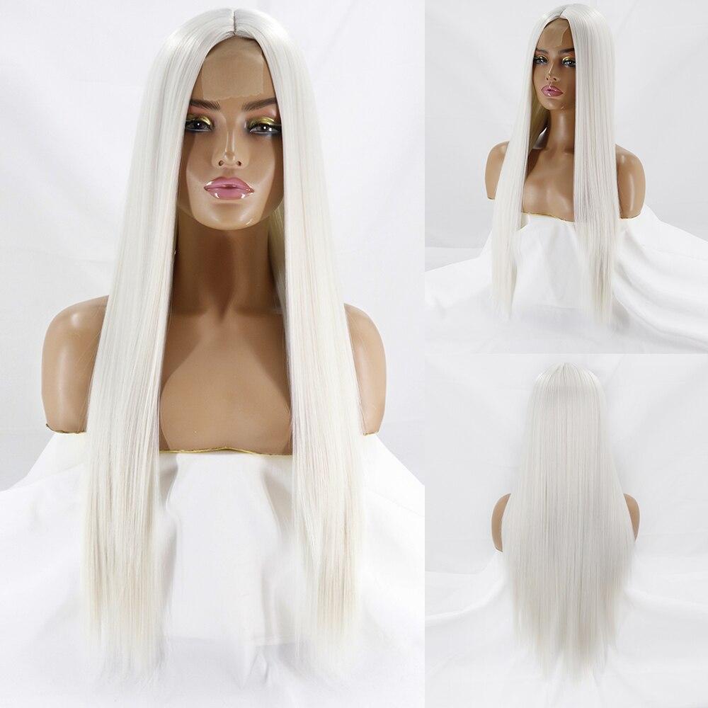 MERISIHAIR Средняя часть Ombre Оранжевый длинный прямой синтетический парик Черный Блондин Розовый 30-дюймовый термостойкий натуральный парик для косплея