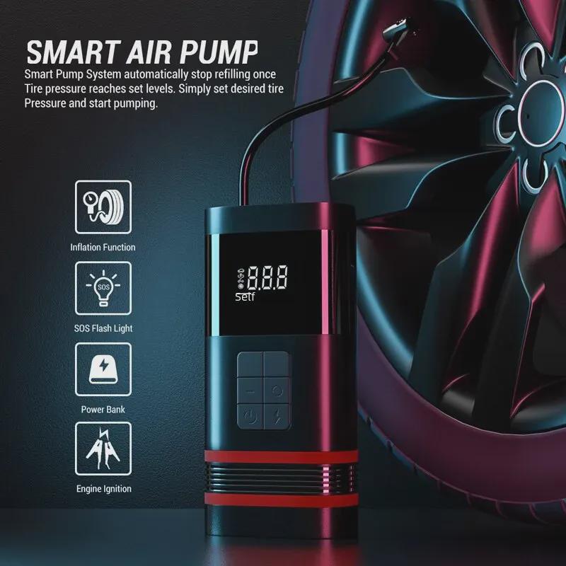 Автомобильный аварийный источник питания и воздушный насос «все в одном»: Аккумуляторный стартер и нагнетатель