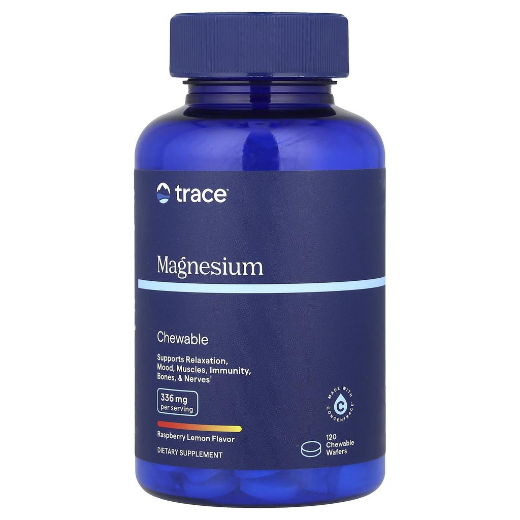Trace, Magnesium Chewable, Raspberry Lemon Flavor, 120 Chewable Wafers