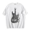 Футболка Peace Rock Guitar - Дерзкий черно-белый граффити-дизайн, унисекс