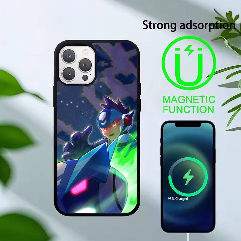 K-Mega Man Anime Phone Case For iPhone17,16,15,14,13 Plus,Pro Max Magnetic For Magsafe Wireless Charging