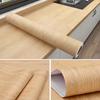 40cm Wide Yellow Oak Imitation Wood Grain Waterproof Wallpaper Removable Wall Sticker Self-adhesive Cabinet Table Decoration