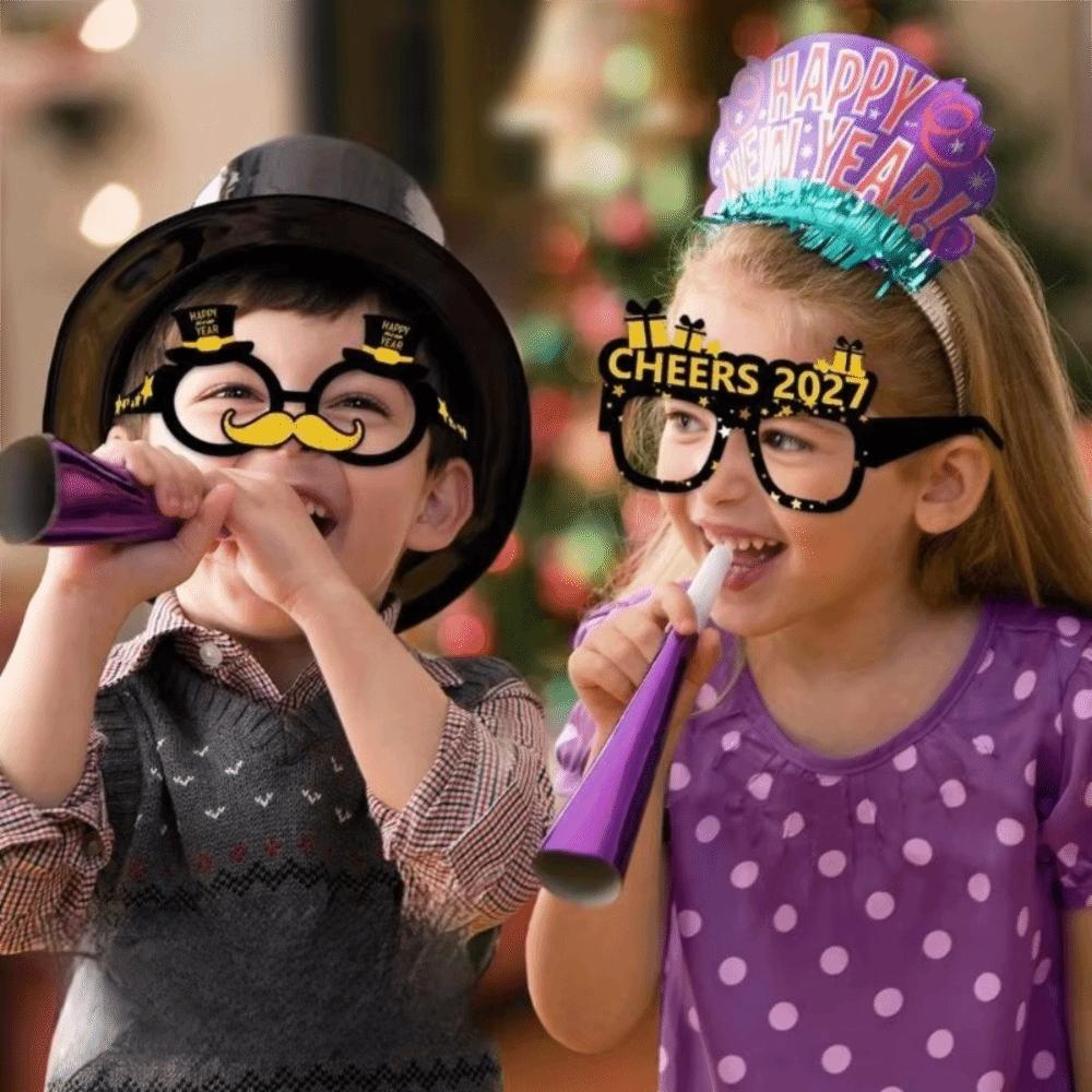 8PCS Paper 2027 New Year Party Glasses Colorful Printed Festive Party Glasses Adults