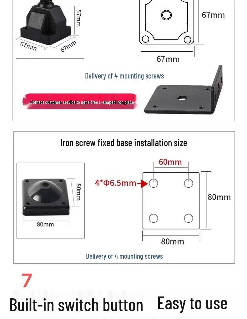Светодиодный рабочий свет для станка с гибким шлангом и магнитным квадратным основанием для токарного станка и шитья.