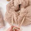 Women Cute Bear Ear Beanies Hat Kawaii Winter Warm Thick Fleece Bobble Hat Fluffy Fuzzy Hats Scarf Caps
