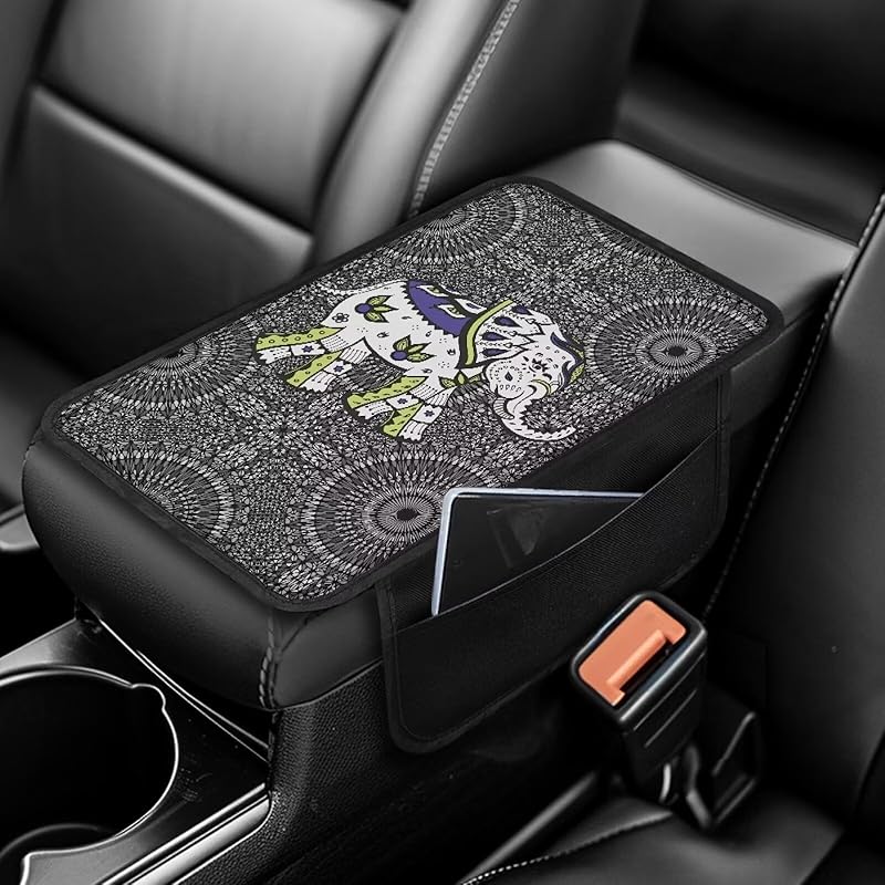 Чехол на центральную консоль автомобиля с принтом черепа, нескользящий чехол на подлокотник для автомобиля, универсальные защитные чехлы для подлокотников, подходят для автомобилей, внедорожников, декоративные чехлы для автомобилей