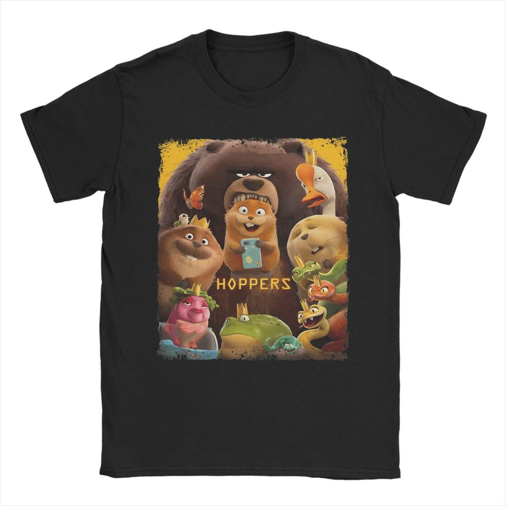 Men TShirt Hoppers Cartoon Movie 2026 Fun Pure Cotton Tees Short Sleeve T Shirt Round Neck Tops Gift Idea
