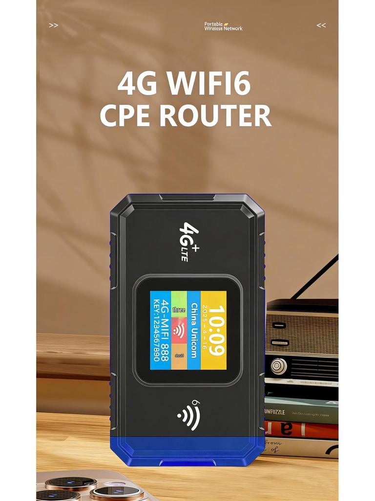 4G LTE Portable WiFi 6 Hotspot Router with Type-C SIM Card Slot