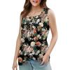 Square Collar Tank Top Women Print Tank Tee Casual Loose Fit Sleeveless Shirt