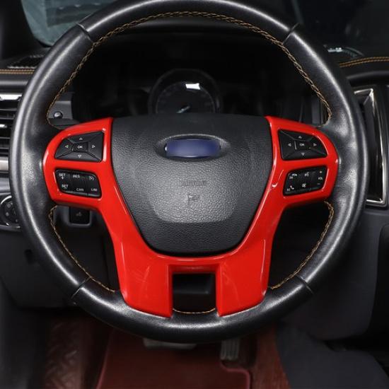 Для Ford Ranger 2015-21 ABS Красная Накладка на Рамку Рулевого Колеса Автомобильные Аксессуары Чехол