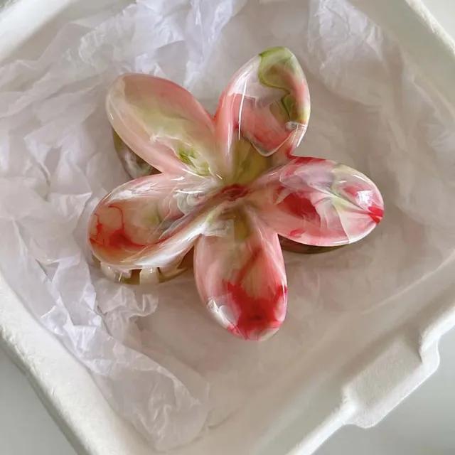 Заколки для волос в виде цветка-краба, модные повседневные летние заколки-коготь для волос в виде цветка, заколки-акула