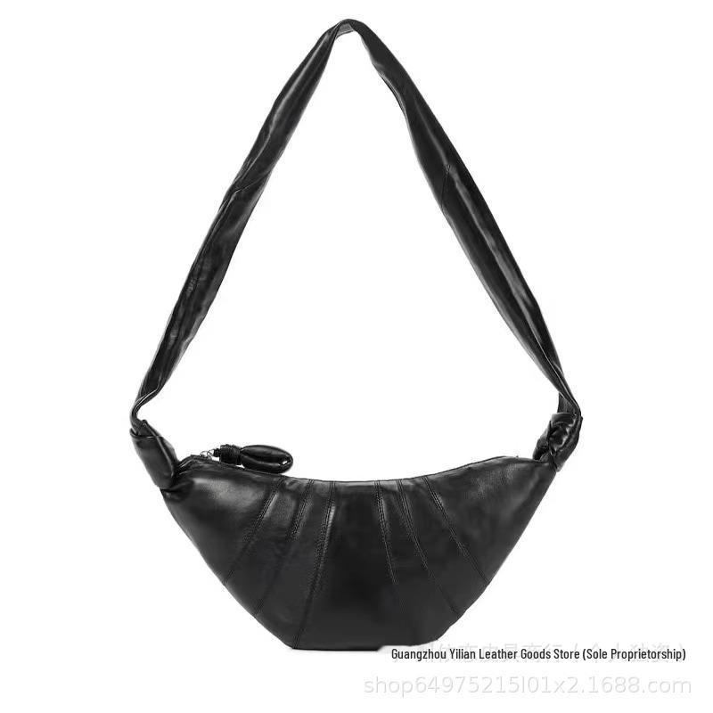 Женская сумка через плечо из овчины Croissant - модный стиль 2024 Niche Dumpling