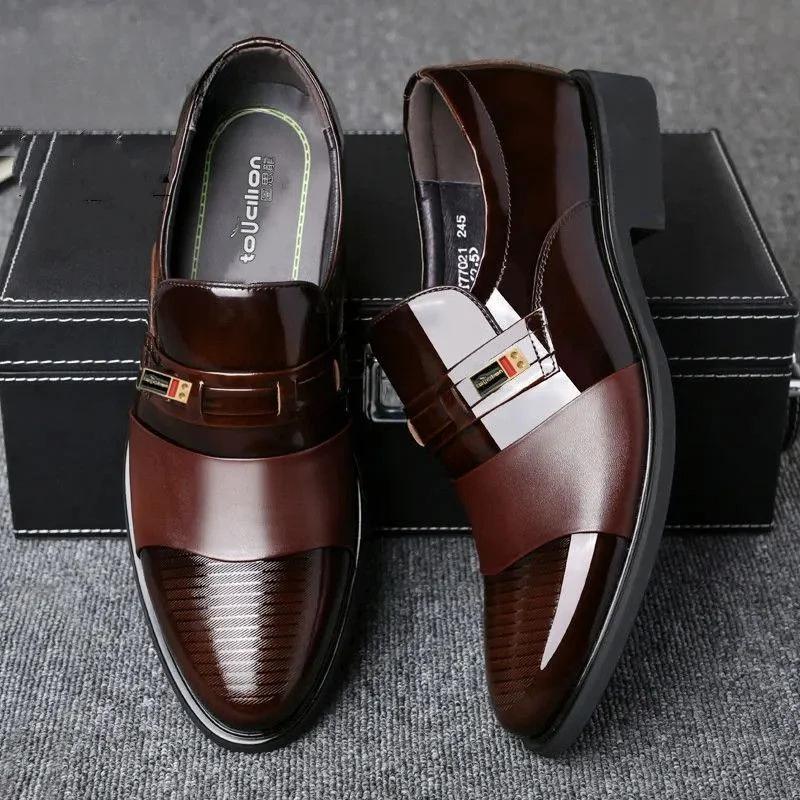 Черные мужские формальные туфли весна осень острый носок коричневые туфли для общения мужские дешевые ликвидация повседневный деловой костюм низкая цена вечеринка