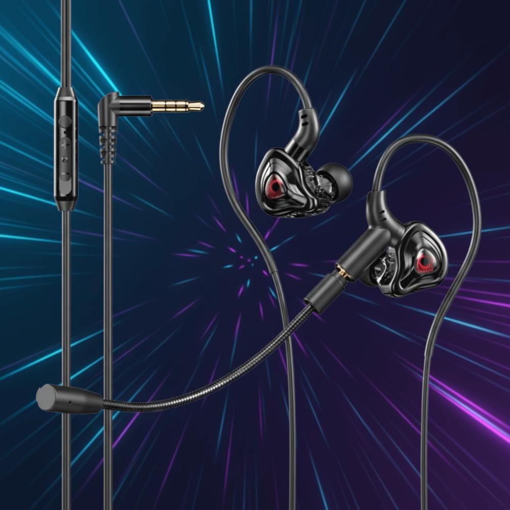 Dual Mic Wired Headset in-Ear Earpiece Headset Stereo Wired Earbuds Wired Earphone  Listen To Music