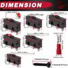 MKBKLLJY 12pcs Mini Micro Limit Switch AC 5A 125V 250V Roller Lever Arm Without