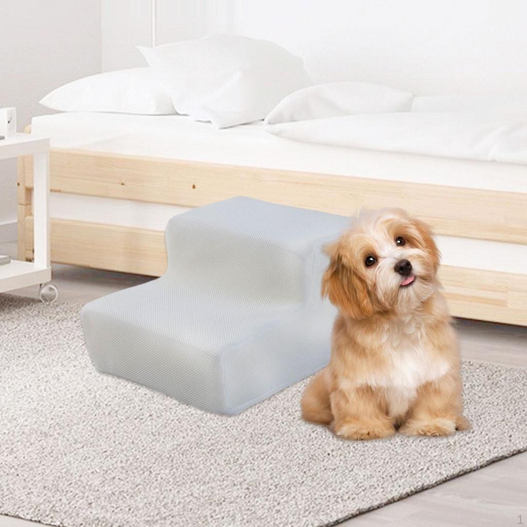 2 Step Dog Ramp for Small Pets, Washable Non-Slip Stairs Couch And Window Access