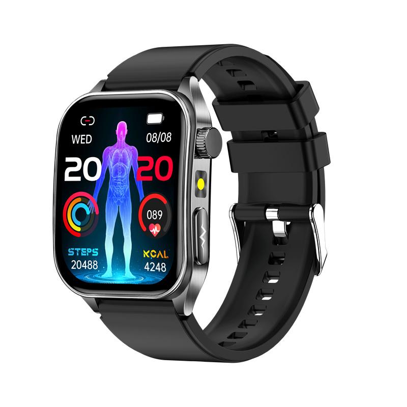 E810 Smart Watch AMOLED Men Laser Treatment Therapy ECG Health Monitor SOS BT Call Flashlight Sports Fitness Tracker Smartwatch