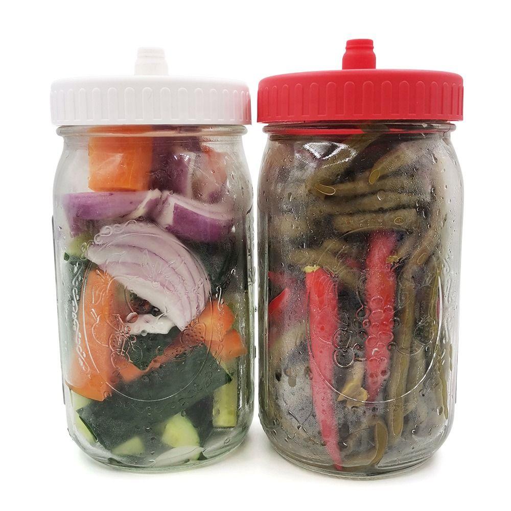 Top Kitchen Tool 86mm Airlock Fermentation Lids for Wide Mouth Mason Jar Fermenter Cap Jar Cover