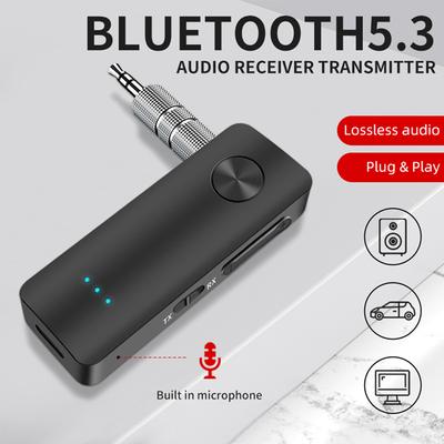 Bluetooth 5,3 передатчик-приемник 2 в 1 беспроводной адаптер 3,5 мм аудио стерео AUX адаптер для автомобильной аудио музыкальной гарнитуры громкой связи