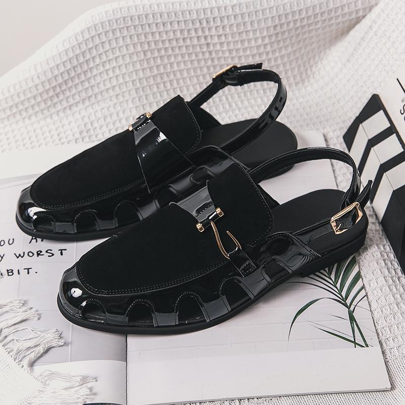Fashion New Trend Men Sandals 2025 Summer Breathable Leather Casual Sandals Fashion Flats Lightweight Sandals Business Shoes for Men